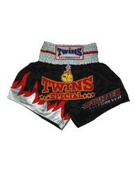 SHORT TWINS TW01 NEGRO CON LLAMA ROJA