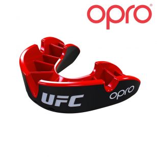 BUCAL UFC OPRO SILVER - red/black 