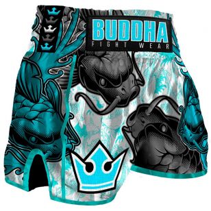 SHORT MUAY THAI KICKBOXING BUDDHA RETRO X AZUL 2.0