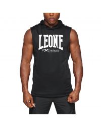 Sudadera sin mangas con capucha “Logo” Leone Color Negro