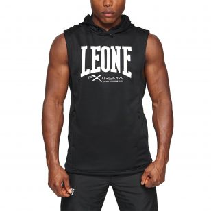 Sudadera sin mangas con capucha “Logo” Leone Color Negro