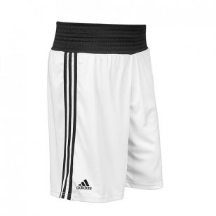 Short de boxeo adidas blanco/negro - adibts02 "AIBA"