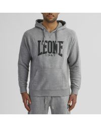 Sudadera Leone Capucha Logo Gris