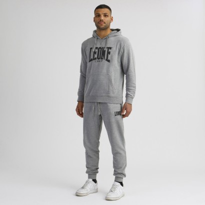 Sudadera Leone Capucha Logo Gris