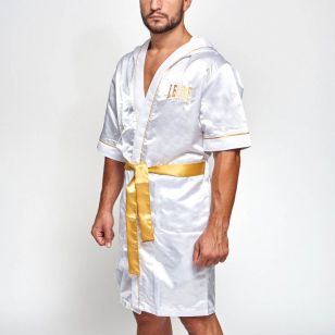 Bata de boxeo Leone 1947 AB260 Blanca